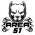Logo pitbull “AREA 51” dai colori tribali